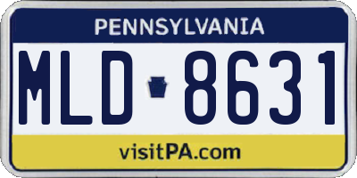 PA license plate MLD8631