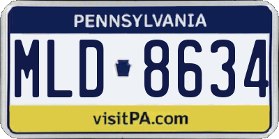 PA license plate MLD8634