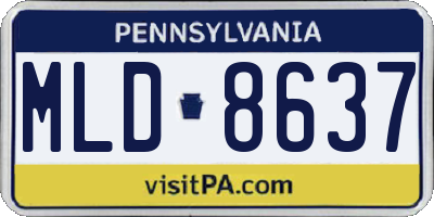 PA license plate MLD8637