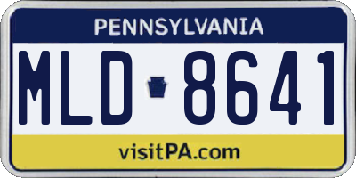 PA license plate MLD8641