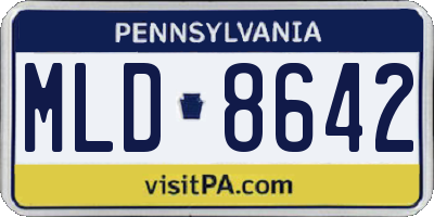 PA license plate MLD8642