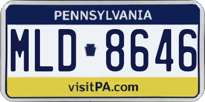 PA license plate MLD8646