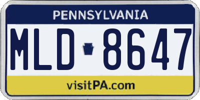 PA license plate MLD8647
