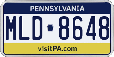 PA license plate MLD8648