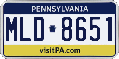 PA license plate MLD8651