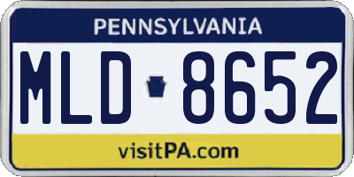 PA license plate MLD8652