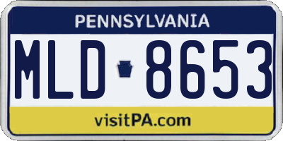 PA license plate MLD8653