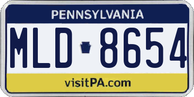PA license plate MLD8654