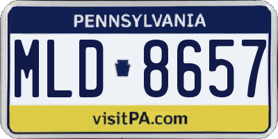 PA license plate MLD8657