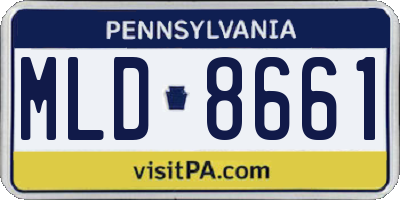 PA license plate MLD8661