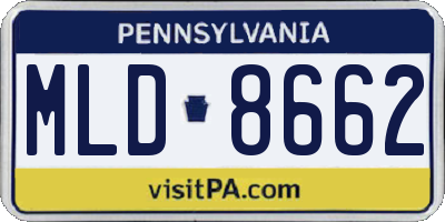 PA license plate MLD8662