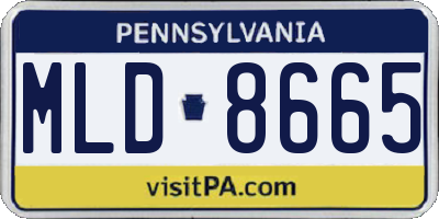 PA license plate MLD8665