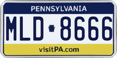 PA license plate MLD8666