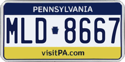 PA license plate MLD8667