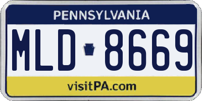 PA license plate MLD8669