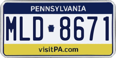 PA license plate MLD8671