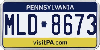 PA license plate MLD8673