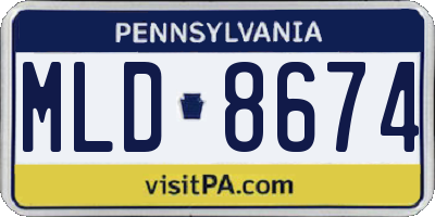 PA license plate MLD8674