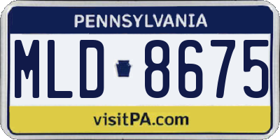 PA license plate MLD8675