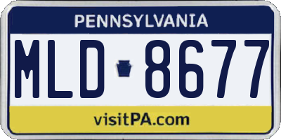 PA license plate MLD8677