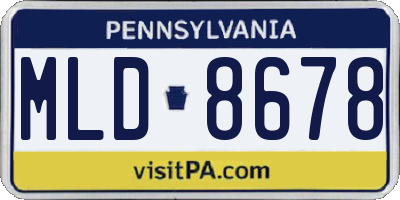 PA license plate MLD8678