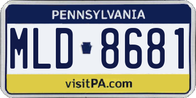 PA license plate MLD8681