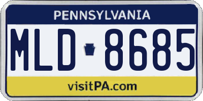PA license plate MLD8685