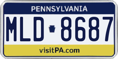 PA license plate MLD8687