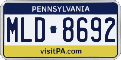 PA license plate MLD8692