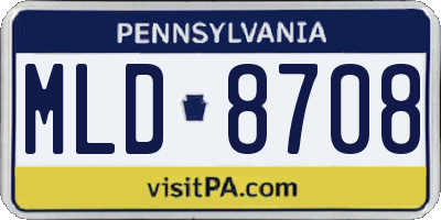 PA license plate MLD8708