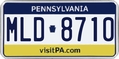 PA license plate MLD8710
