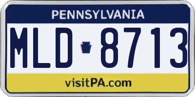 PA license plate MLD8713