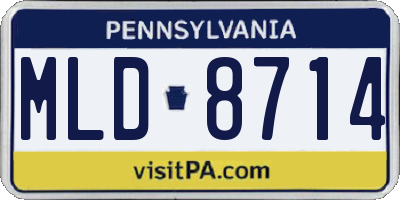 PA license plate MLD8714