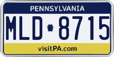 PA license plate MLD8715