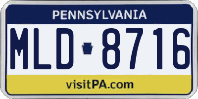 PA license plate MLD8716