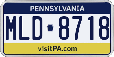 PA license plate MLD8718