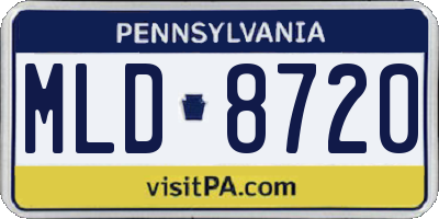 PA license plate MLD8720