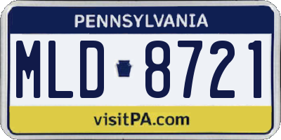 PA license plate MLD8721