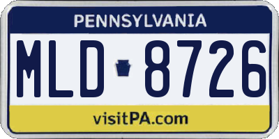 PA license plate MLD8726