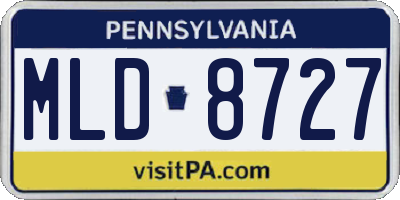 PA license plate MLD8727