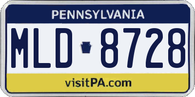 PA license plate MLD8728