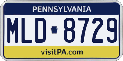 PA license plate MLD8729