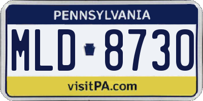 PA license plate MLD8730