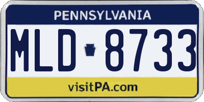 PA license plate MLD8733