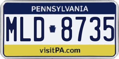 PA license plate MLD8735