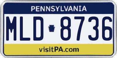 PA license plate MLD8736