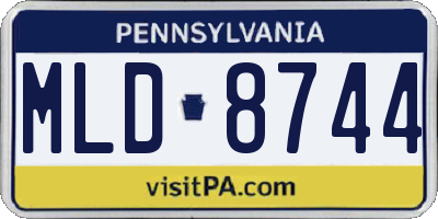 PA license plate MLD8744