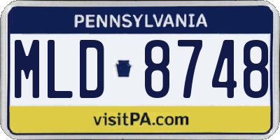 PA license plate MLD8748