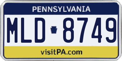 PA license plate MLD8749