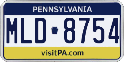 PA license plate MLD8754